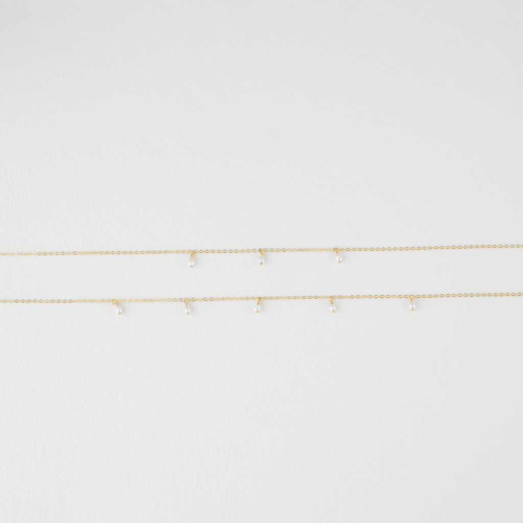 Ava Tiny Oval Pearl Necklace