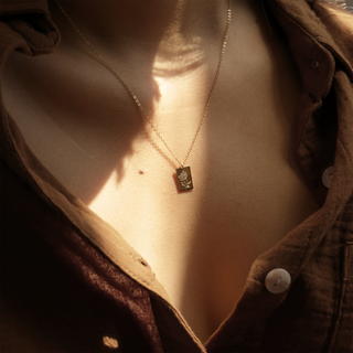 Birth Flower Tag Necklace