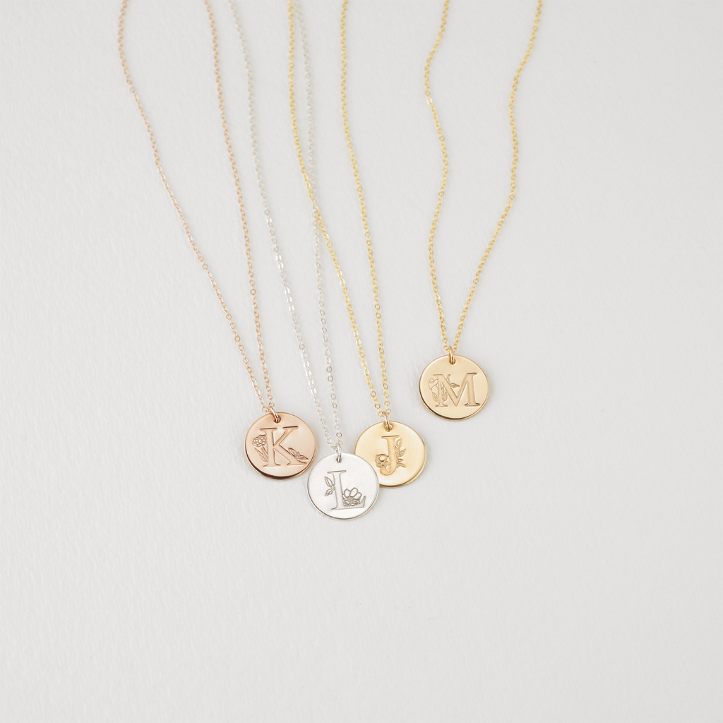 Botanical Alphabet Necklace
