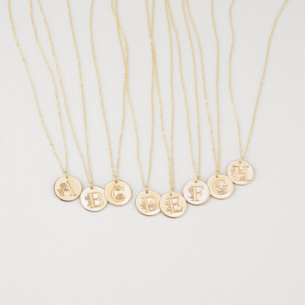 Botanical Alphabet Necklace